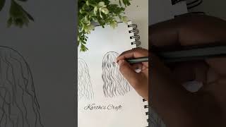 How to draw Curly Hair shortsfeed shortsvideo drawing tutorialtamil hairdrawing sketch [upl. by Ahtael]