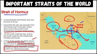 Straits of the World  World Geography  Important Straits of the World  With Maps  GK Series [upl. by Santana]