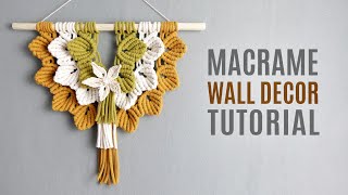 DIY Macrame Wall Hanging Leaves with Flower [upl. by Scholz921]