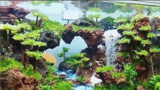 Mini Waterfall Terrarium DIY terrarium landscape moss [upl. by Edahs]