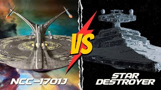 USS Enterprise J VS Imperial Star Destroyer  Size Comparison [upl. by Sidnee6]