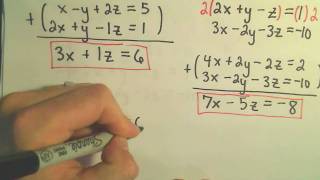 Solving a System of Equations Involving 3 Variables Using Elimination by Addition  Example 3 [upl. by Zadoc]