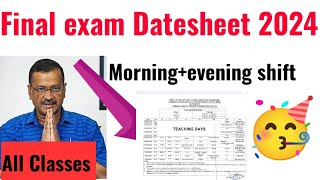 class 9 annual exam datesheet 2024  class 9 final exam date sheet 2024 [upl. by Nyliuqcaj150]