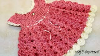 Crochet Baby Dress 06 months Bag O day Crochet Tutorial 375 [upl. by Willa]