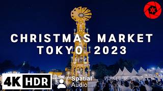 Tokyo Christmas Market 2023 amp Jingu Gaien Mae Ginkgo Illumination  4K HDR Spatial Audio [upl. by Flinn475]