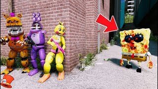 CAN THE ANIMATRONICS HIDE FROM SPONGEBOB EXE GTA 5 Mods FNAF RedHatter [upl. by Durwood136]