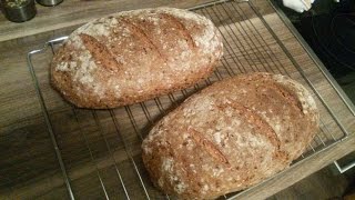 Brot backen BIO Vollkornbrot mit Dinkel und Roggenmehl [upl. by Kcoj]