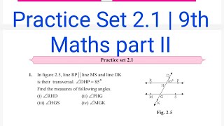 Practice Set 21  Std 9 Maths Part II  L2 Parallel Lines [upl. by Pacificas]