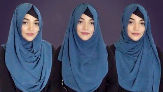 3 Easy Summer Full Coverage Hijab Style with Georgette hijab [upl. by Asial]