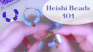 How to make heishi 🌈 bead earrings  ideas and designs [upl. by Atkins201]