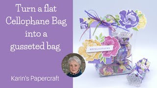 Learn how to make a Stampin Up Cellophane Bag into a gusseted bag [upl. by Bergeron810]