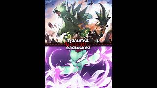 Gardevoir VS Tyranitar  pokémon wisedit fypシ゚viral scorbunnysquad anime debate shorts [upl. by Urbani]