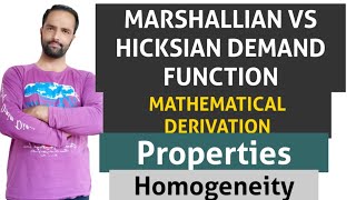 Marshallian vs Hicksian demand function Derivation  Properties [upl. by Becky]