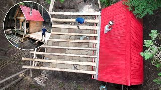 Ep4 Roofing the Small Cabin Addition  DONS LEAVING Repurpose Metal Roof with Liquid Rubber [upl. by Chilton]