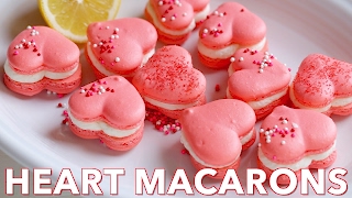 How To Make Perfect Heart Macarons with Lemon Buttercream  Perfect Macaron Recipe [upl. by Martelle]