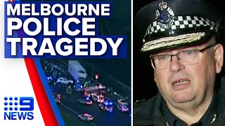 Four police killed in Melbourne freeway crash  Nine News Australia [upl. by Nisior]