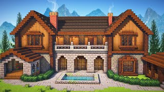 Minecraft How To Build A Wooden Mansion  Tutorial [upl. by Tut221]