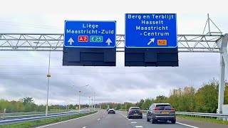 Dashcam timelapse a2 van MaastrichtAachen Airport naar Maastricht [upl. by Walls596]