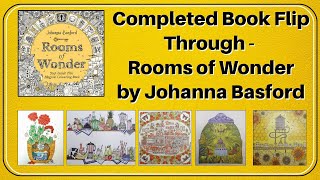 Completed Book Flip Through  Rooms of Wonder by Johanna Basford [upl. by Dougall]