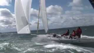 J80 in Spi Ouest France 2008 with spinnaker in big wind [upl. by Sang531]