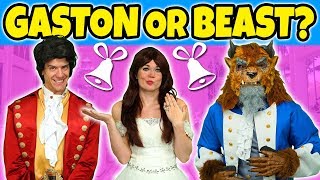 BELLE MARRY BEAST OR GASTON With Disney Princesses Elsa Anna Tiana and Rapunzel Totally TV [upl. by Assened]