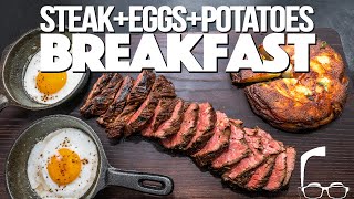 THE BEST STEAK  EGGS  POTATOES BREAKFAST  SAM THE COOKING GUY [upl. by Adnovahs]