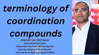 terminology of coordination compounds [upl. by Arimay]