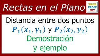 DISTANCIA ENTRE DOS PUNTOS DEL PLANO DEMOSTRACIÓN Y EJEMPLO [upl. by Alathia]