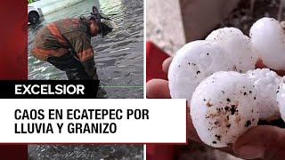 Fuertes lluvias y granizada azotan a colonias de Ecatepec Edomex [upl. by Iorio912]