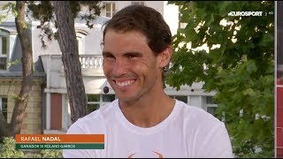 Rafael Nadal Interview at the Eurosport studio after his victory at RG 2017 [upl. by Creamer]