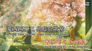 KARAOKE Lạc 落  Đường Bá Hổ Annie beat gốc  唐伯虎Annie 落 花开花落日升日没 KTV伴奏卡拉OK  Nhạc Hoa Douyin [upl. by Ophelie]