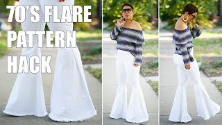 DIY PATTERN HACK CREATE A 70S EXAGGERATED FLARE [upl. by Nedrah]