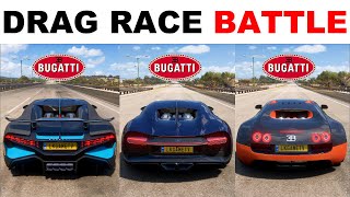 FH5 Dragrace  Bugatti Divo Vs Chiron Vs Veyron [upl. by Nutsud]