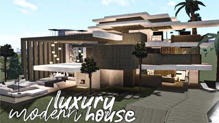 Bloxburg Mansion Luxury Modern House  House Build [upl. by Ynafit]