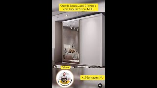 Guarda Roupa Casal 2 Portas 1 com Espelho 207 m MDF Inovatto Belmax [upl. by Faden]