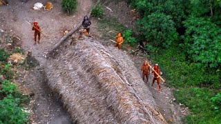 Tribal Attack  Uncontacted Tribes Firing Bows amp Arrows To An Aircraft [upl. by Enaamuj]