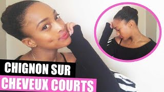 Chignon sur Cheveux Crépus Courts  bun on TWA hair [upl. by Elacim]