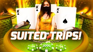 Insane SUITED TRIPS on Stake Blackjack [upl. by Haerle]