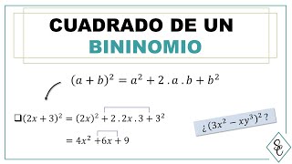 CUADRADO DE UN BINOMIO  Como resolverlo paso a paso [upl. by Nylissej]