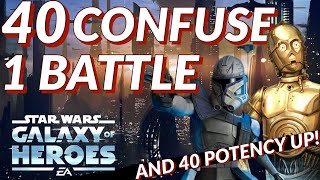 Galactic Conquest Sector 2 Hard  Confusing Mechanics  40 Confuse From 1 Battle  SWGoH [upl. by Nuawed785]