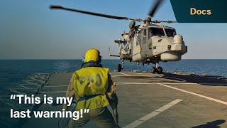 Chilling moment Iranian gunboat heads towards the Royal Navys HMS Duncan  Warship Life At Sea [upl. by Ydroj]