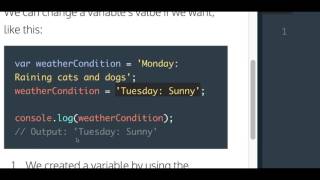 Learn Javascript Changing a Variables Value codecademy Javascript Tutorial [upl. by Mcdougall973]