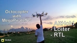 MegaPirate AltHold Loiter and RTL with an Octocopter great performance [upl. by Coh]