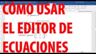 Cómo usar el editor de ecuaciones de Word Muy fácil y rápido [upl. by Harrison]