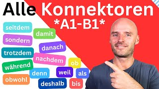 ALLE Konnektoren von A1B1  Deutsch lernen B1 [upl. by Eneluj986]