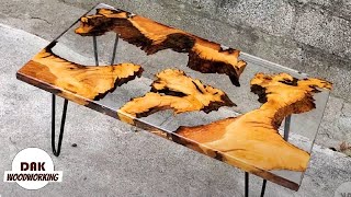 Epoxy Resin Table Art  Wood Projects  DAK Woodworking [upl. by Nidla250]