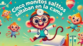 Cinco Monitos Saltando 🐵🎶  Pampina Español [upl. by Kela22]