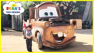 GIANT TOW MATER Life Size DISNEY CARS Family Fun Arts of Animation Hotel Tour Playground for Kids [upl. by Emirak]