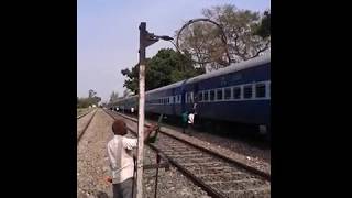 Token Exchange Godan Express at Didarganj Station [upl. by Eupheemia]