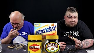 Vegemite vs Marmite on Weetabix [upl. by Anircam]